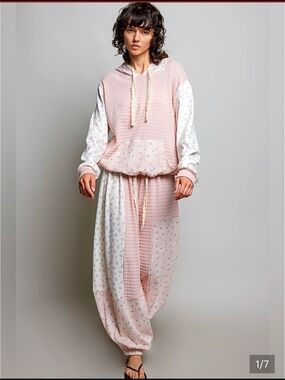 POL Pink Patchwork Floral And Lace Joggers